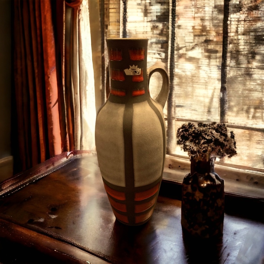 Collector Piece Large Vintage Designer Vase by Bay Keramik 12” Tall 6” wide. - Picture 3 of 8